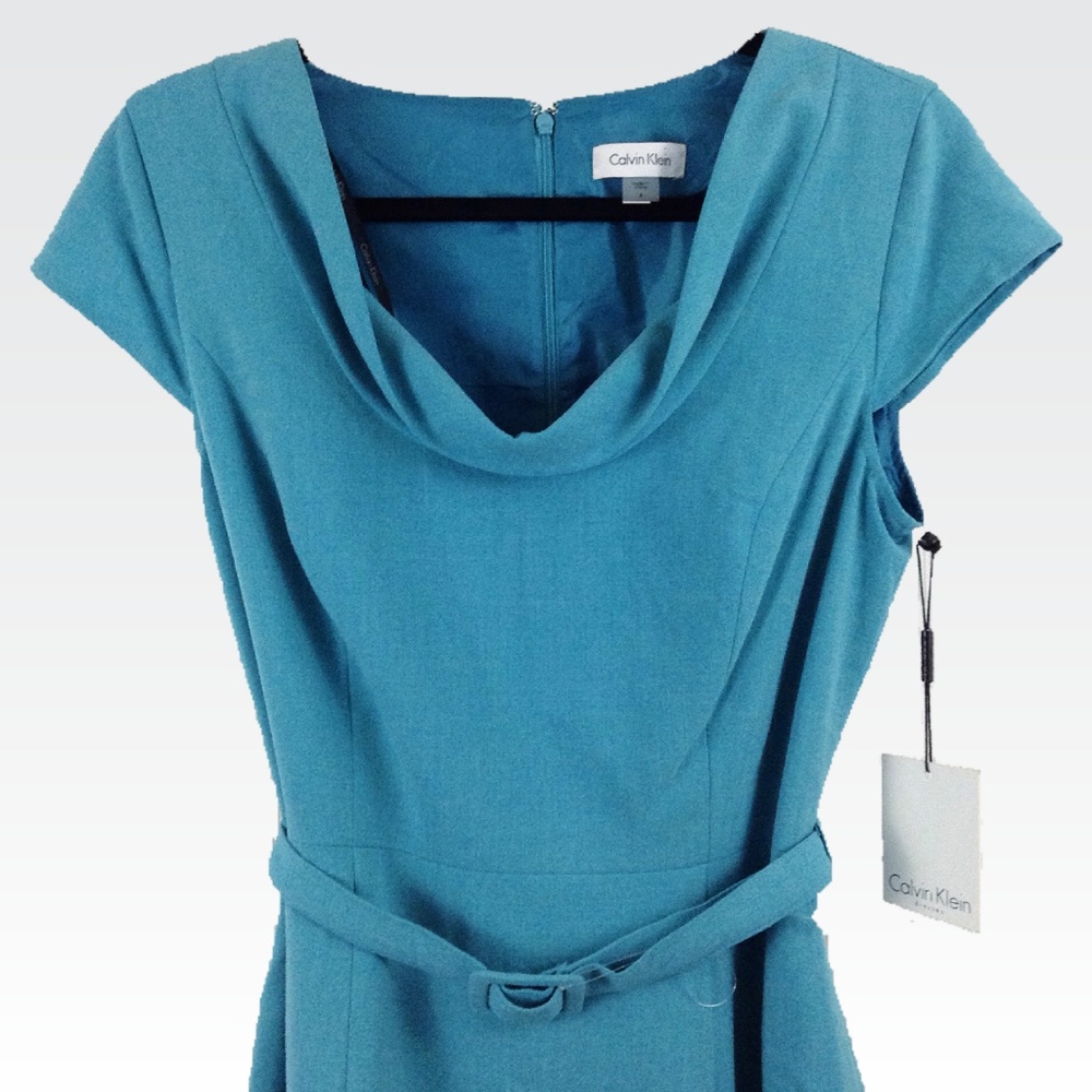 Calvin Klein | 6 | Tiffany Blue Cowl Sheath Dress
